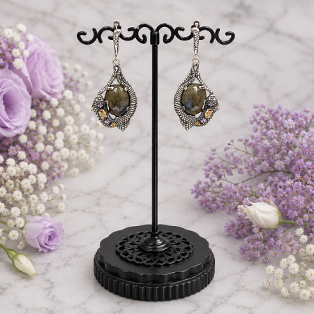 Серебряные серьги Ящерка